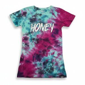 Tie Dye Honey Graphic Tee Small Y2K Festival Streetwear